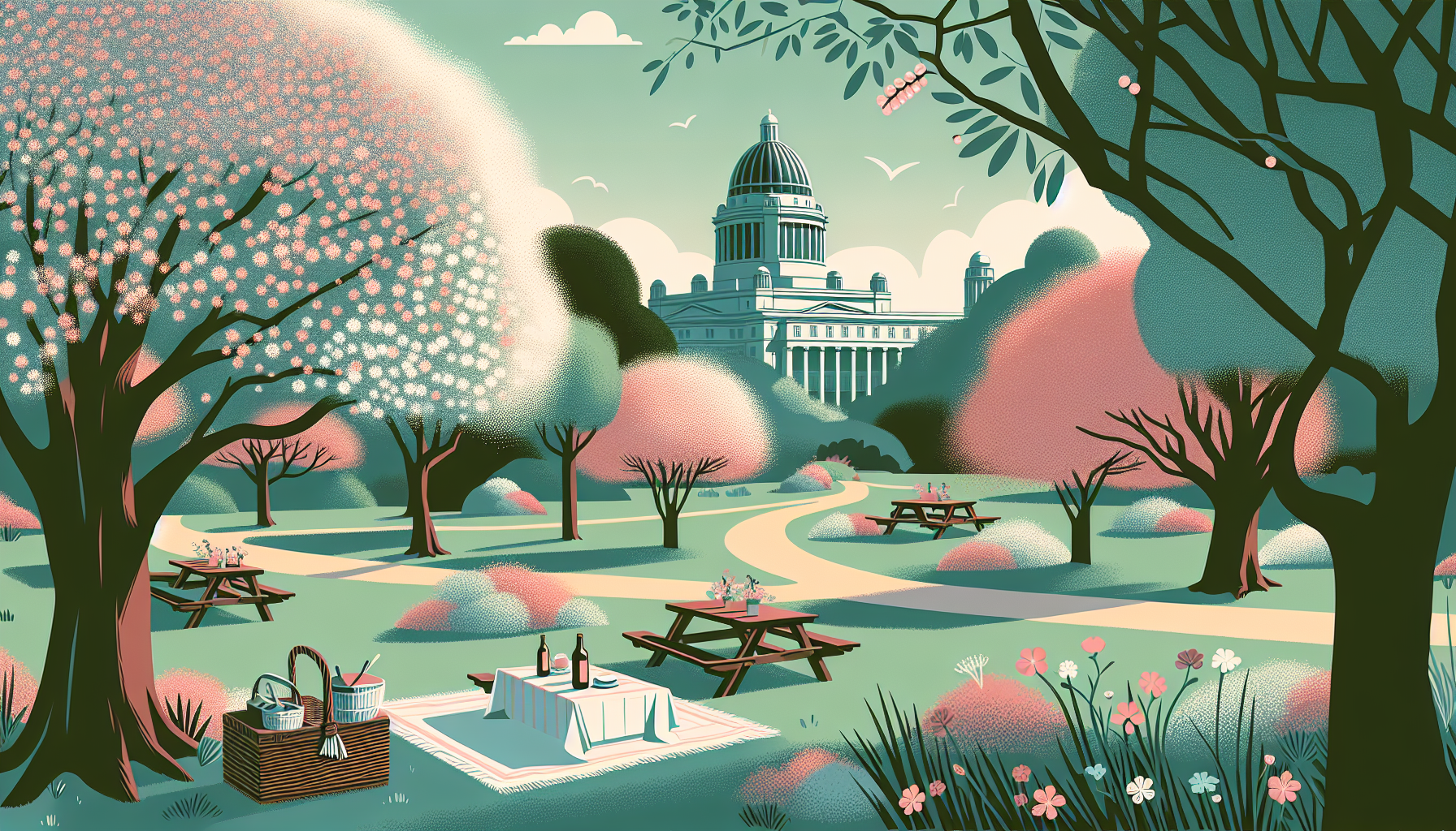 Sefton Park Liverpool in spring