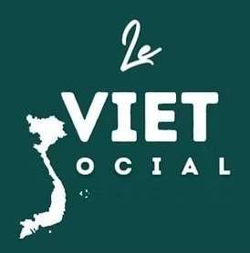 Le Viet Social logo in white lettering on a dark green background.