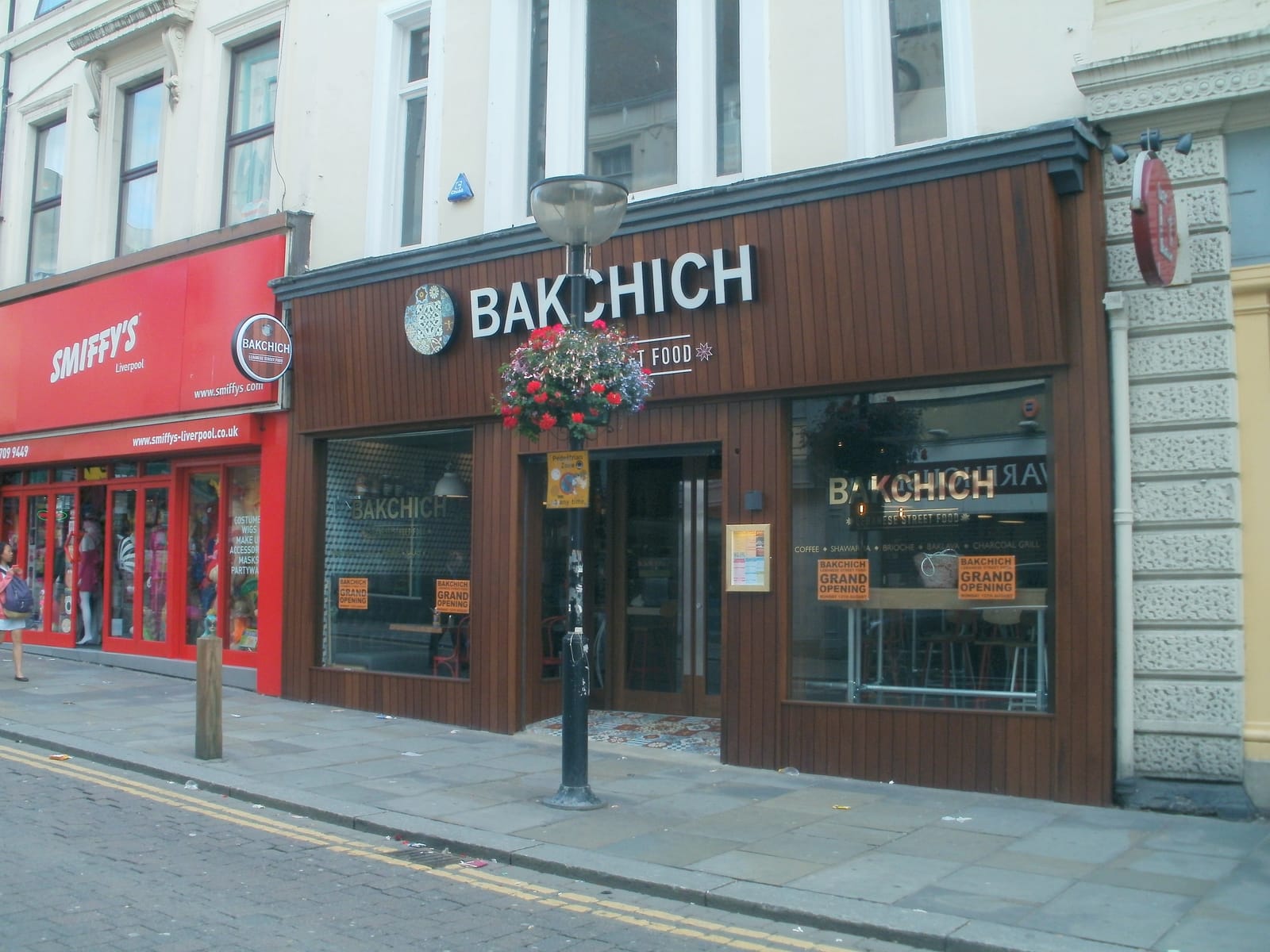 Bakchich restaurant shopfront on Bold Street in Liverpool