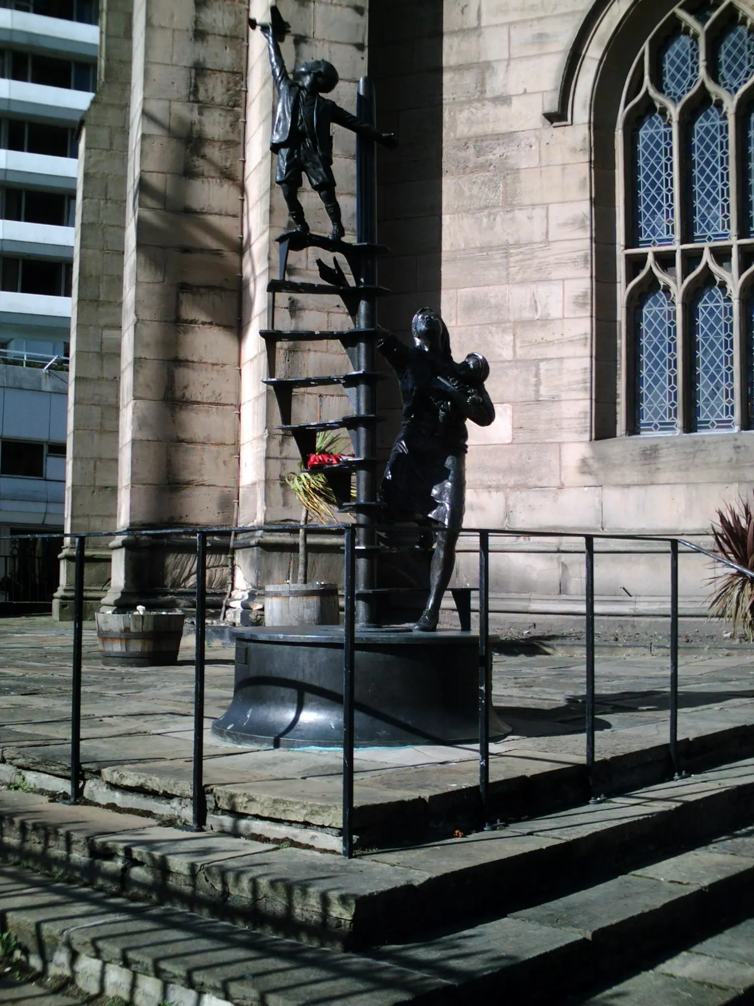 The Spirit of the Blitz memorial in Liverpool, a bronze relief commemorating civilian war dead