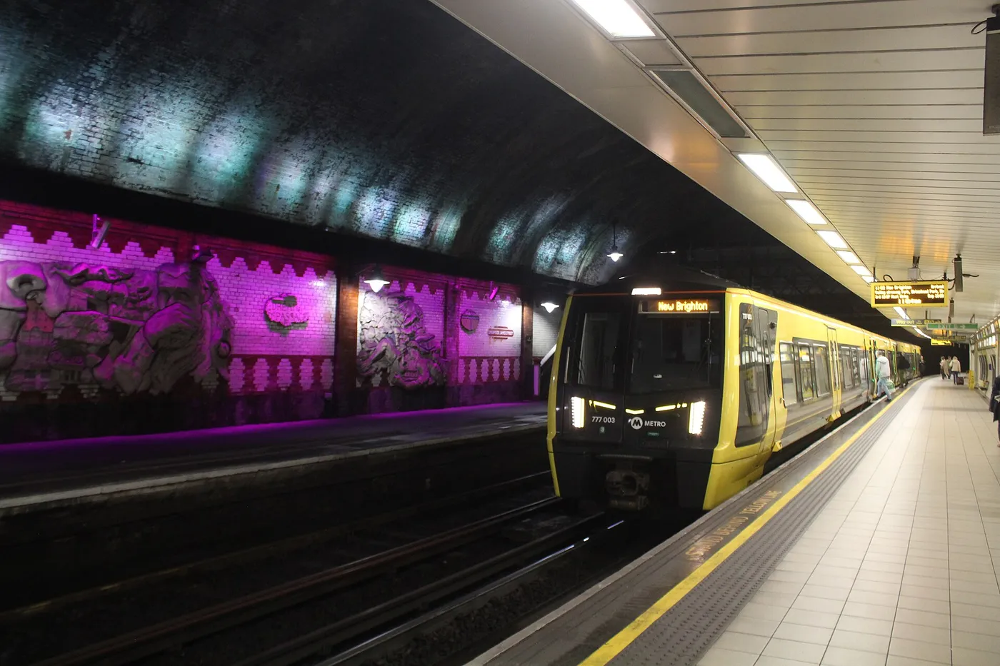 A Merseyrail train in the platform at Liverpool James Street station