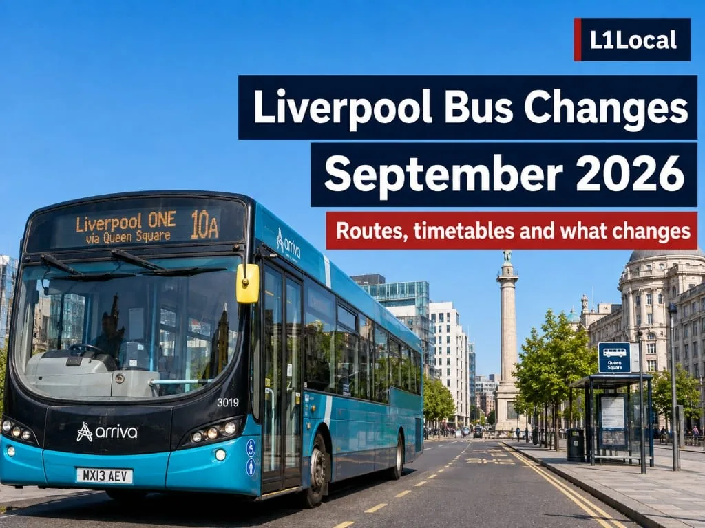 An Arriva route 10A bus to Liverpool ONE via Queen Square on Lime Street in central Liverpool
