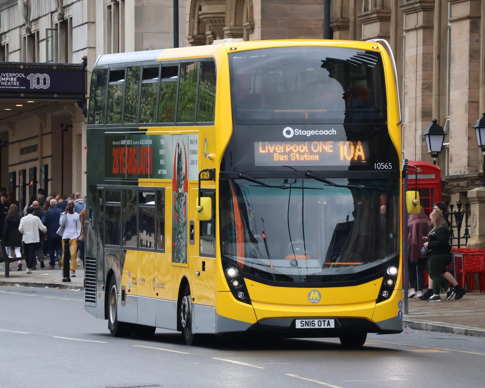 A route 10A bus on Lime Street in central Liverpool