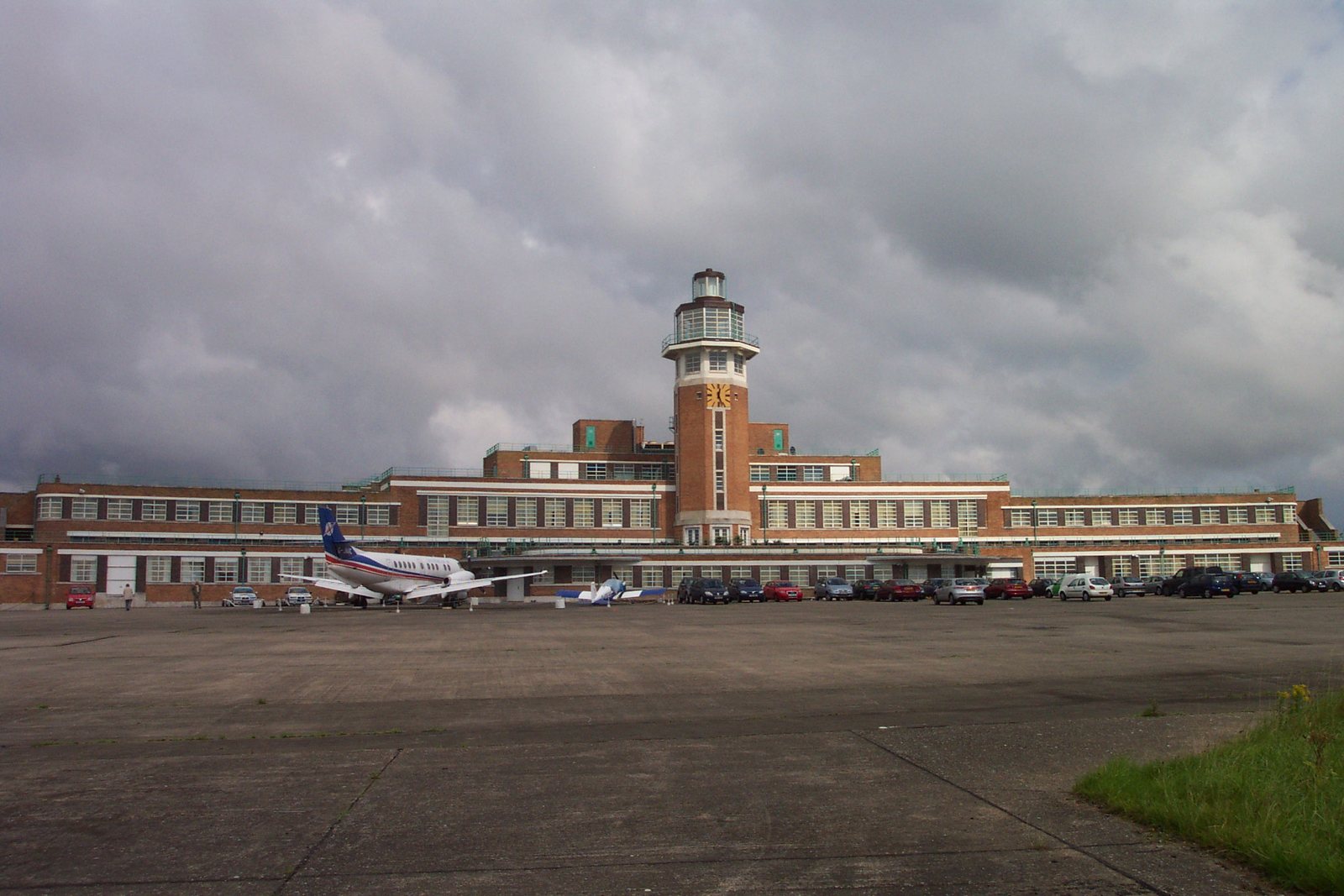 The former Liverpool Airport terminal and control tower at Speke, now the Crowne Plaza hotel, seen from the old airside apron