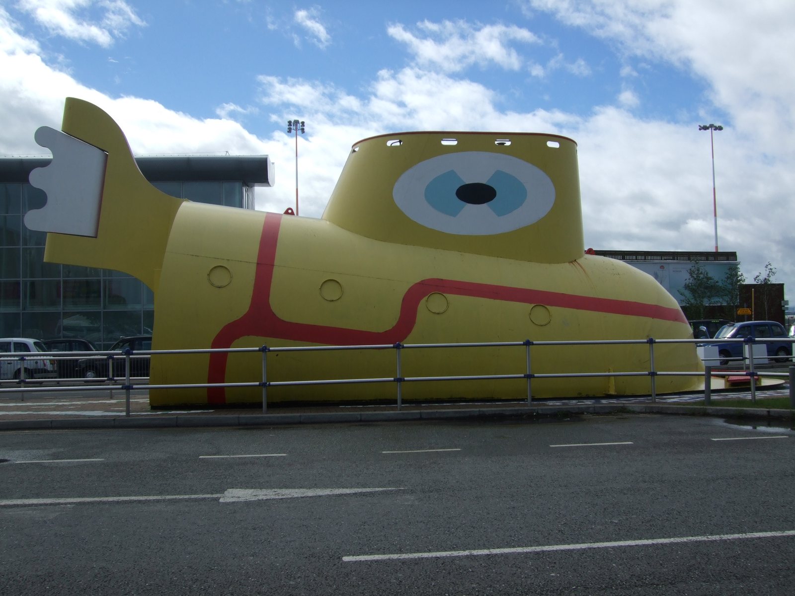 The Yellow Submarine sculpture outside Liverpool John Lennon Airport