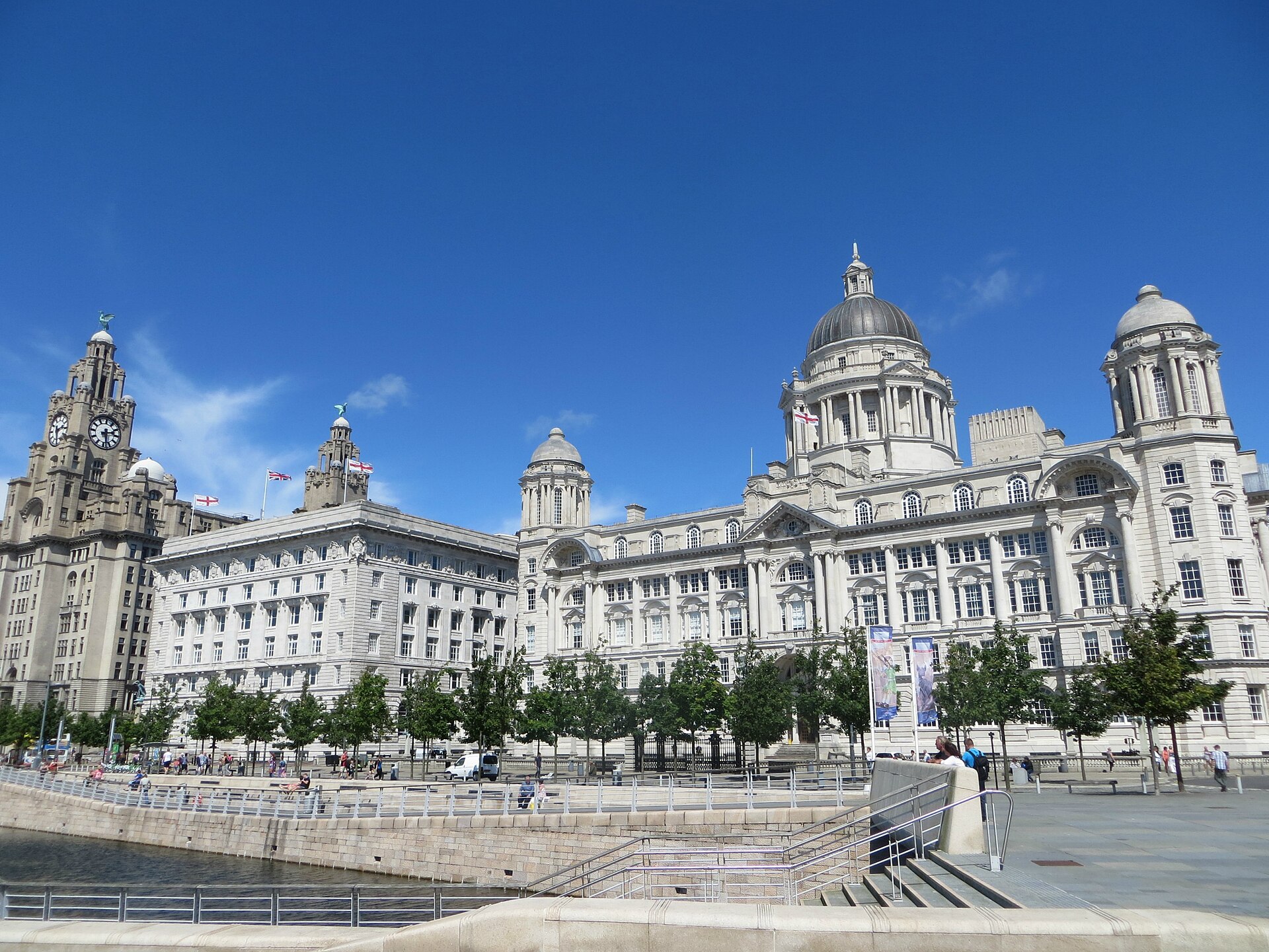 The Royal Liver Building, Cunard Building and Port of Liverpool Building at Liverpool Pier Head