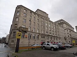 The corner of Derby House on Rumford Street, home of the Western Approaches museum, today