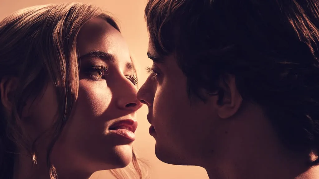 Promotional image for English National Ballet's Romeo & Juliet, showing the two lead characters face to face